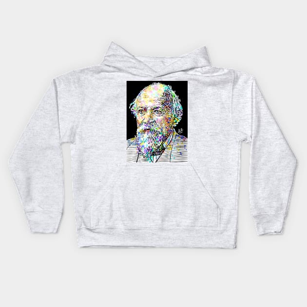 ROBERT BROWNING watercolor and ink portrait Kids Hoodie by lautir